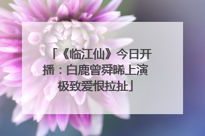 《临江仙》今日开播：白鹿曾舜晞上演极致爱恨拉扯
