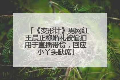 《变形计》男网红王晨正称婚礼被偷拍用于直播带货，回应小丫头缺席