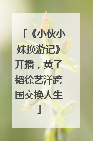 《小伙小妹换游记》开播，黄子韬徐艺洋跨国交换人生