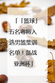 「篮球」五名粤将入选男篮集训名单！备战亚洲杯