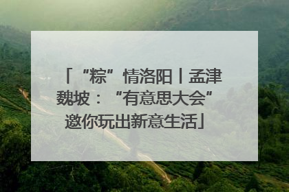 “粽”情洛阳丨孟津魏坡：“有意思大会”邀你玩出新意生活