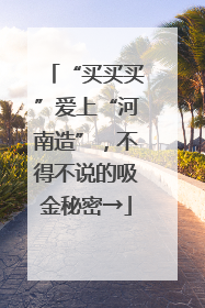 “买买买”爱上“河南造”，不得不说的吸金秘密→