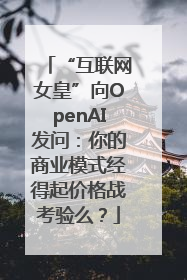 “互联网女皇”向OpenAI发问：你的商业模式经得起价格战考验么？