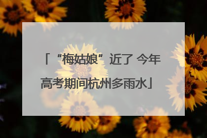 “梅姑娘”近了 今年高考期间杭州多雨水