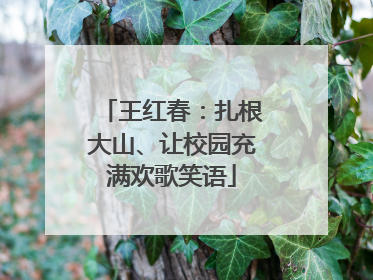 王红春：扎根大山、让校园充满欢歌笑语