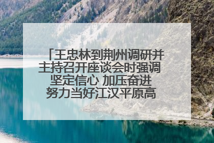 王忠林到荆州调研并主持召开座谈会时强调 坚定信心 加压奋进 努力当好江汉平原高质量发展排头兵