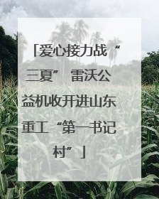 爱心接力战“三夏” 雷沃公益机收开进山东重工“第一书记村”