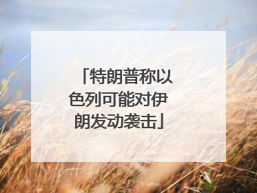 特朗普称以色列可能对伊朗发动袭击