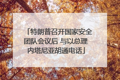 特朗普召开国家安全团队会议后 与以总理内塔尼亚胡通电话