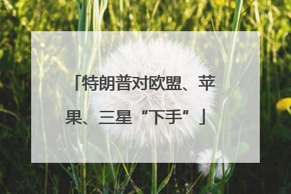 特朗普对欧盟、苹果、三星“下手”