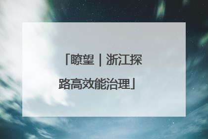 瞭望｜浙江探路高效能治理
