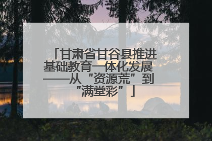 甘肃省甘谷县推进基础教育一体化发展——从“资源荒”到“满堂彩”