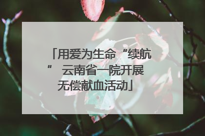用爱为生命“续航” 云南省一院开展无偿献血活动