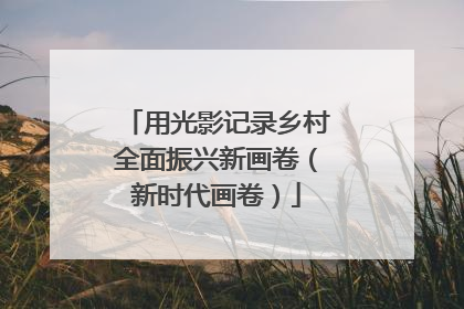 用光影记录乡村全面振兴新画卷（新时代画卷）