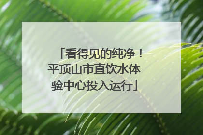 看得见的纯净！平顶山市直饮水体验中心投入运行