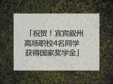 祝贺！宜宾叙州高场职校4名同学获得国家奖学金