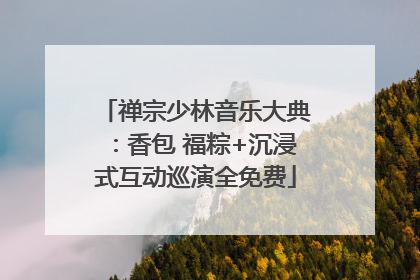 禅宗少林音乐大典：香包 福粽+沉浸式互动巡演全免费
