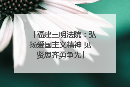 福建三明法院：弘扬爱国主义精神 见贤思齐勇争先