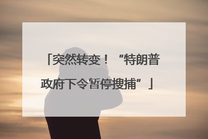 突然转变！“特朗普政府下令暂停搜捕”