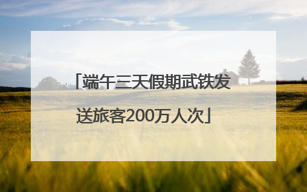 端午三天假期武铁发送旅客200万人次