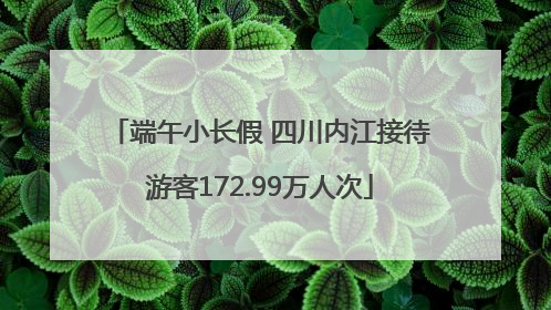 端午小长假 四川内江接待游客172.99万人次