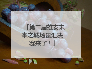 第二届雄安未来之城场景汇决赛来了！