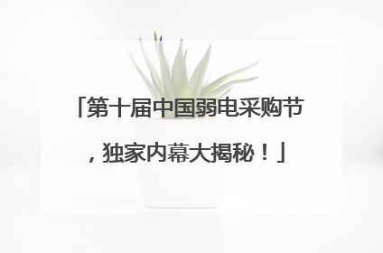 第十届中国弱电采购节，独家内幕大揭秘！