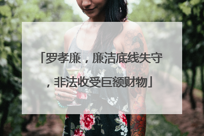 罗孝廉，廉洁底线失守，非法收受巨额财物