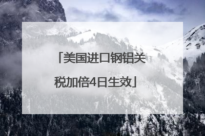 美国进口钢铝关税加倍4日生效