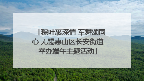 粽叶裹深情 军舞颂同心 无锡惠山区长安街道举办端午主题活动