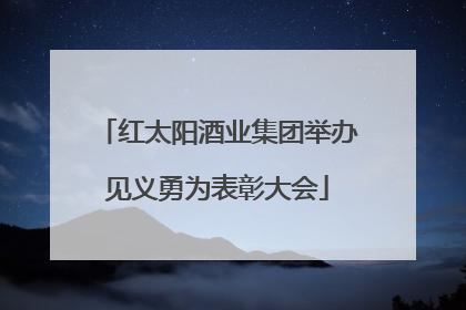 红太阳酒业集团举办见义勇为表彰大会