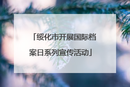 绥化市开展国际档案日系列宣传活动