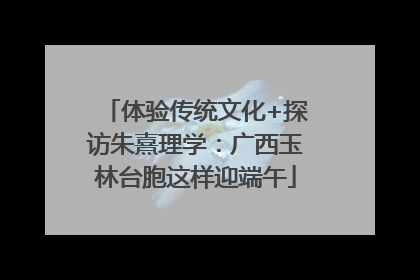 体验传统文化+探访朱熹理学：广西玉林台胞这样迎端午
