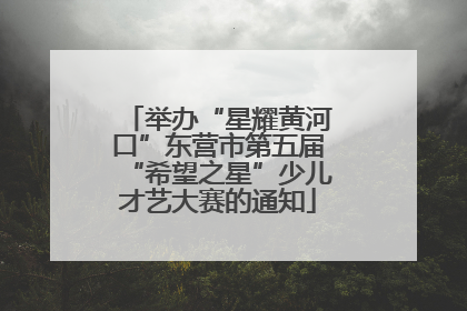 举办“星耀黄河口”东营市第五届“希望之星”少儿才艺大赛的通知