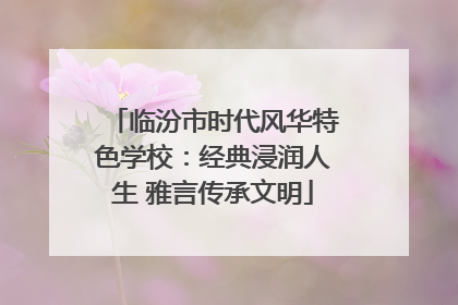 临汾市时代风华特色学校：经典浸润人生 雅言传承文明