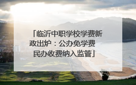 临沂中职学校学费新政出炉：公办免学费 民办收费纳入监管