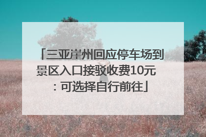 三亚崖州回应停车场到景区入口接驳收费10元：可选择自行前往