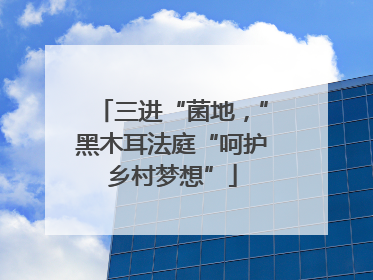 三进“菌地，”黑木耳法庭“呵护乡村梦想”
