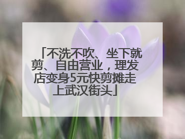 不洗不吹、坐下就剪、自由营业，理发店变身5元快剪摊走上武汉街头