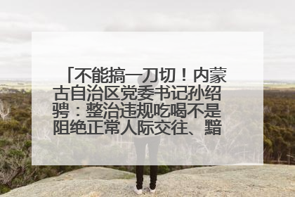 不能搞一刀切！内蒙古自治区党委书记孙绍骋：整治违规吃喝不是阻绝正常人际交往、黯淡人间烟火