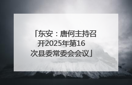 东安：唐何主持召开2025年第16次县委常委会会议