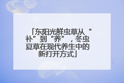 东阳光鲜虫草从“补”到“养”，冬虫夏草在现代养生中的新打开方式
