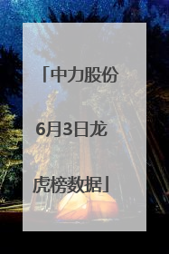 中力股份6月3日龙虎榜数据