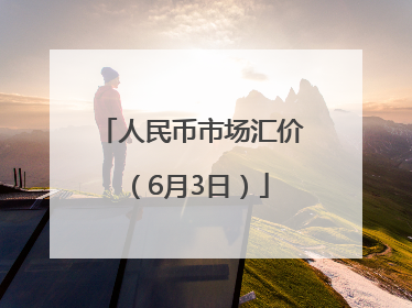 人民币市场汇价（6月3日）