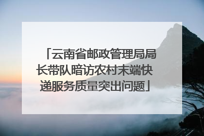 云南省邮政管理局局长带队暗访农村末端快递服务质量突出问题