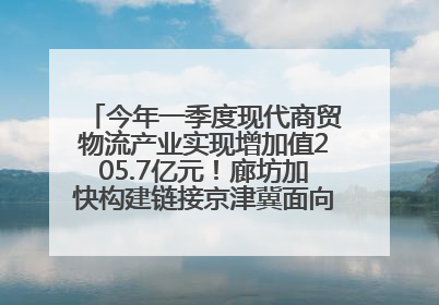 今年一季度现代商贸物流产业实现增加值205.7亿元！廊坊加快构建链接京津冀面向全世界的物流通道