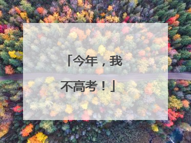 今年，我不高考！