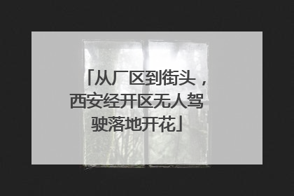 从厂区到街头，西安经开区无人驾驶落地开花