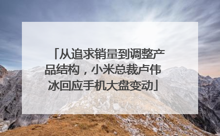 从追求销量到调整产品结构，小米总裁卢伟冰回应手机大盘变动