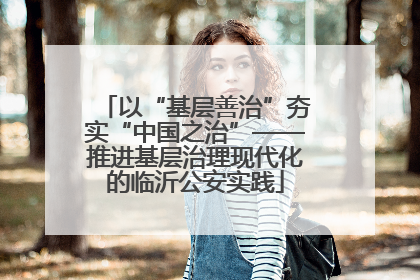 以“基层善治”夯实“中国之治”——推进基层治理现代化的临沂公安实践